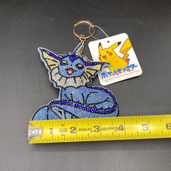 Pokémon Center Vaporeon Rhinestone Keychain Charm Bejeweled NWT - Picture 7 of 8